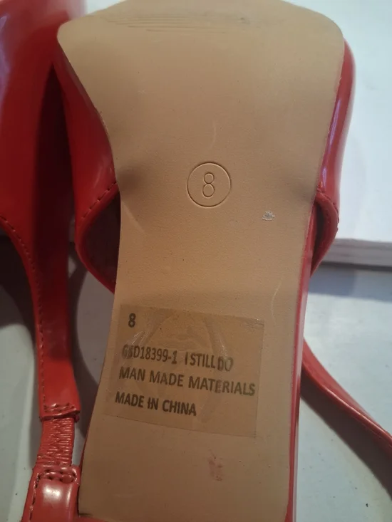 Fashion Nova Red Pointed Slingback Stiletto Heels - Picture 6 of 7